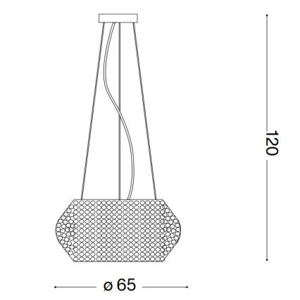 Ideal Lux - Kristallkrona med textilsladd PASHA 14xE14/40W/230V diameter 65 cm guld