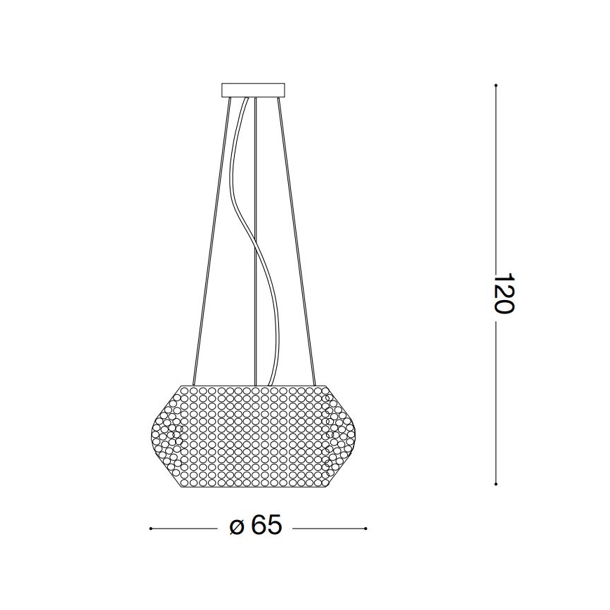 Ideal Lux - Kristallkrona med textilsladd PASHA 14xE14/40W/230V diameter 65 cm guld