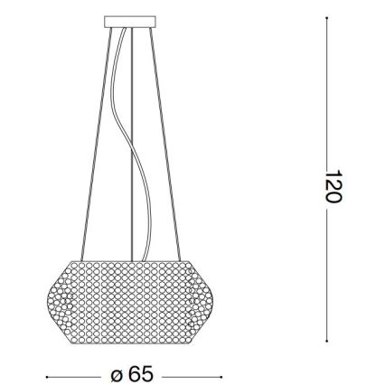 Ideal Lux - Kristallkrona med textilsladd PASHA 14xE14/40W/230V diameter 65 cm skinande krom