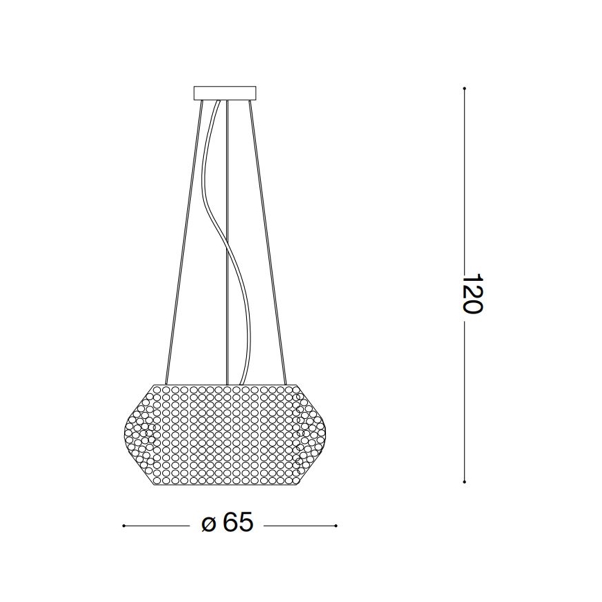 Ideal Lux - Kristallkrona med textilsladd PASHA 14xE14/40W/230V diameter 65 cm skinande krom