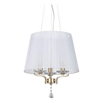 Ideal Lux - Kristallkrona med textilsladd PEGASO 3xE14/28W/230V diameter 40 cm guld