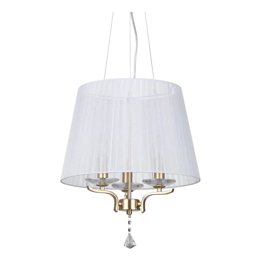 Ideal Lux - Kristallkrona med textilsladd PEGASO 3xE14/28W/230V diameter 40 cm guld