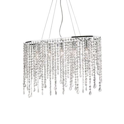 Ideal Lux - Kristallkrona med textilsladd RAIN 5xE14/40W/230V genomskinlig