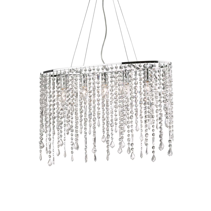 Ideal Lux - Kristallkrona med textilsladd RAIN 5xE14/40W/230V genomskinlig