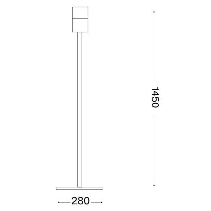 Ideal Lux - Lampstativ KIT UP 1xE27/42W/230V skinande krom