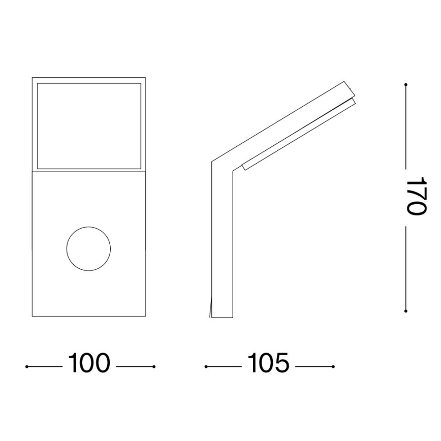 Ideal Lux - LED belysning med sensor för utomhusbruk STYLE LED/9W/230V 4000K CRI 90 IP54 antracit