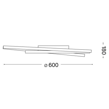 Ideal Lux - LED Dimbar taklampa OZ LED/48W/230V diameter 60 cm CRI 90 svart