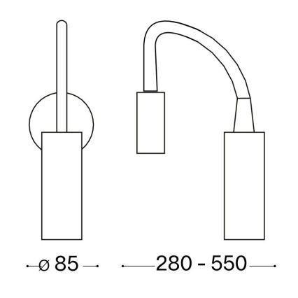 Ideal Lux - LED Flexibel små lampor FOCUS LED/3,5W/230V CRI 90 grå/skinande krom