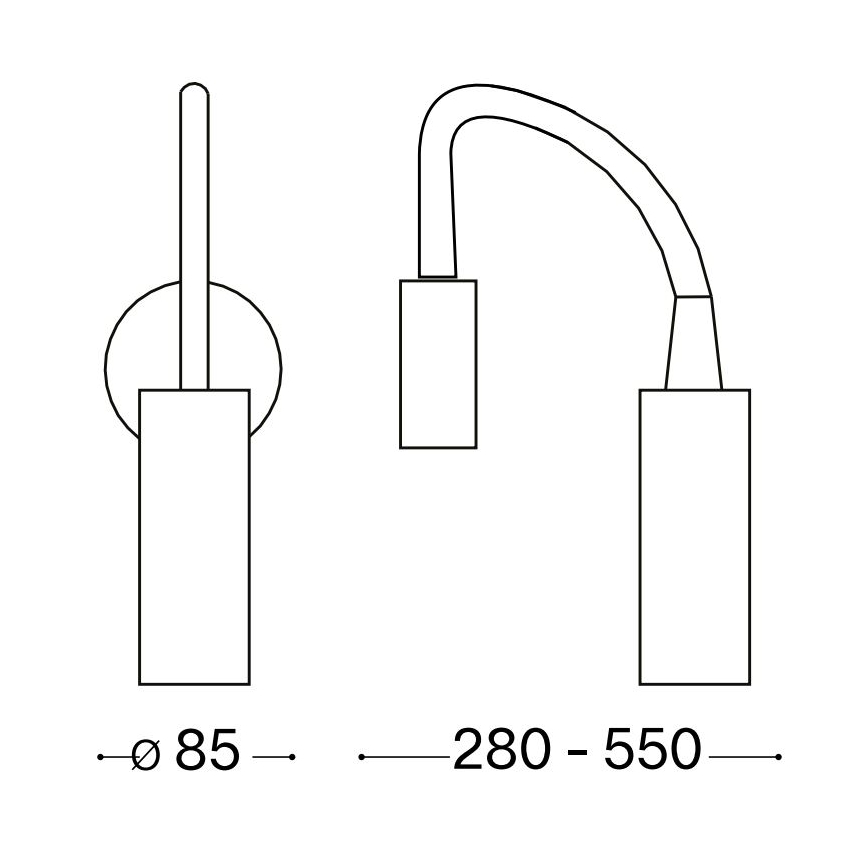 Ideal Lux - LED Flexibel små lampor FOCUS LED/3,5W/230V CRI 90 grå/skinande krom