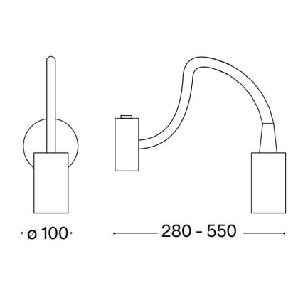 Ideal Lux - LED Flexibel små lampor FOCUS LED/4W/230V CRI 90 svart