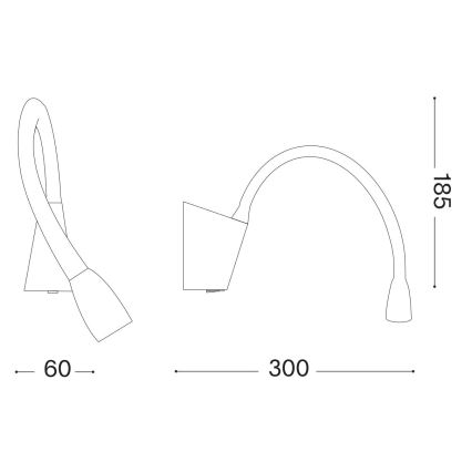 Ideal Lux - LED Flexibel små lampor GOOSE LED/3W/230V CRI 90 svart