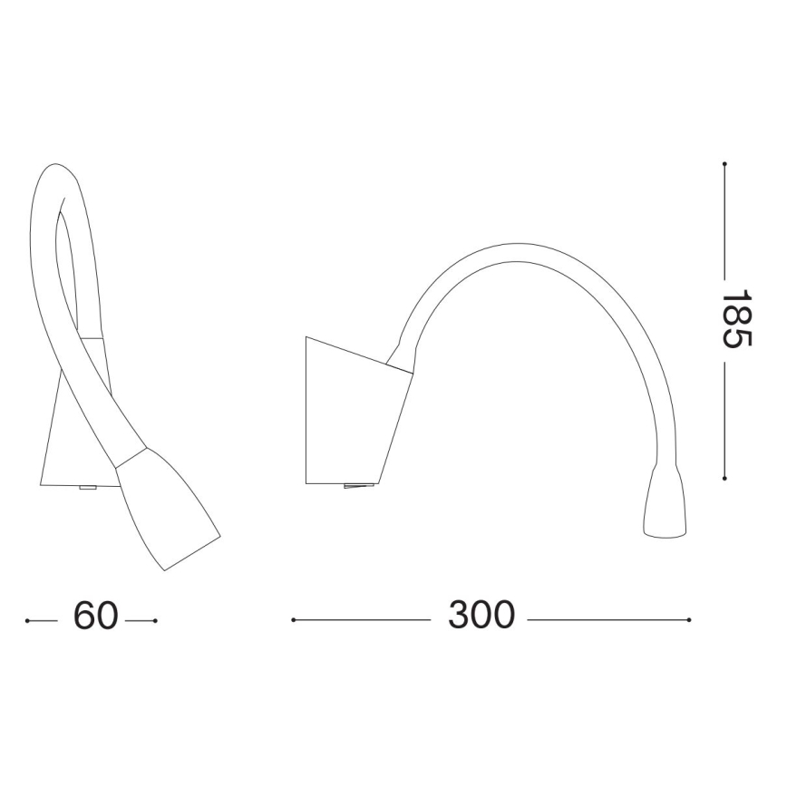 Ideal Lux - LED Flexibel små lampor GOOSE LED/3W/230V CRI 90 svart