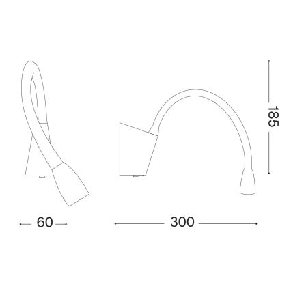 Ideal Lux - LED Flexibel små lampor GOOSE LED/3W/230V CRI 90 vit