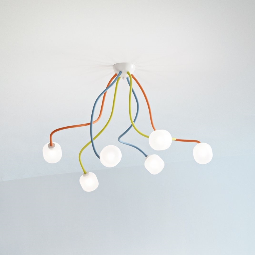 Ideal Lux - LED Flexibel Ytmonterad ljuskrona OCTOPUS 6xG9/3W/230V färgrik