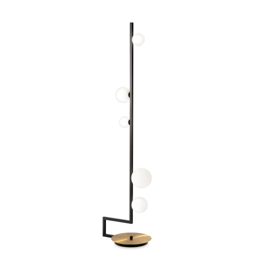 Ideal Lux - LED golvlampa BIRDS 5xG9/3W/230V svart/guld