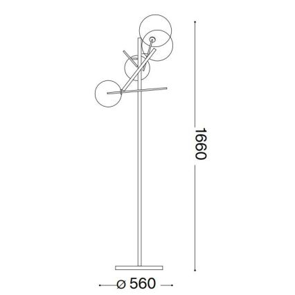 Ideal Lux - LED golvlampa EQUINOXE 4xG4/2W/230V skinande krom/genomskinlig