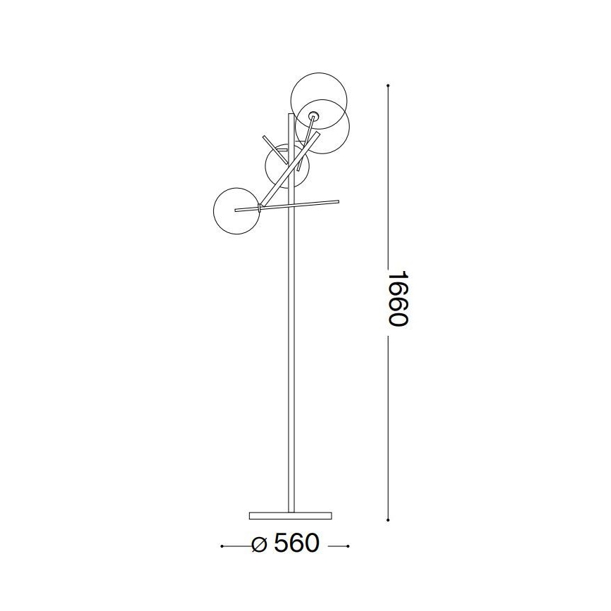 Ideal Lux - LED golvlampa EQUINOXE 4xG4/2W/230V skinande krom/genomskinlig