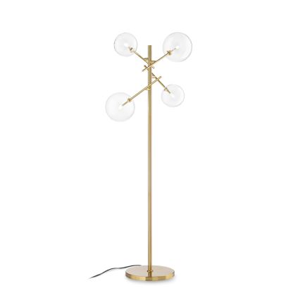 Ideal Lux - LED golvlampa EQUINOXE 4xG4/2W/230V mässing/genomskinlig
