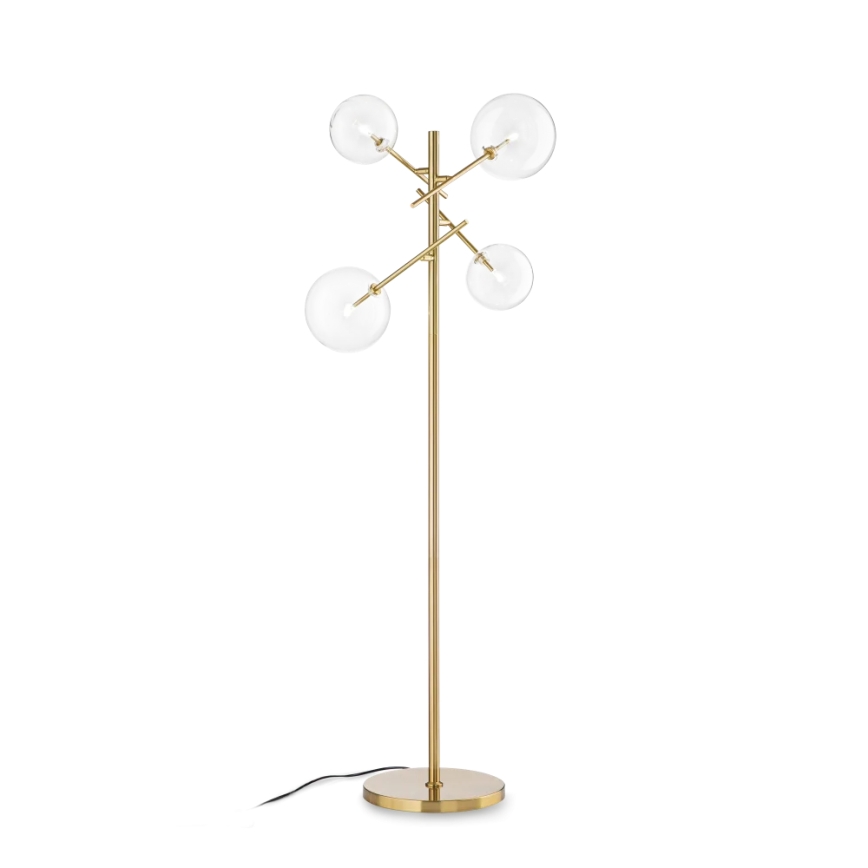 Ideal Lux - LED golvlampa EQUINOXE 4xG4/2W/230V mässing/genomskinlig