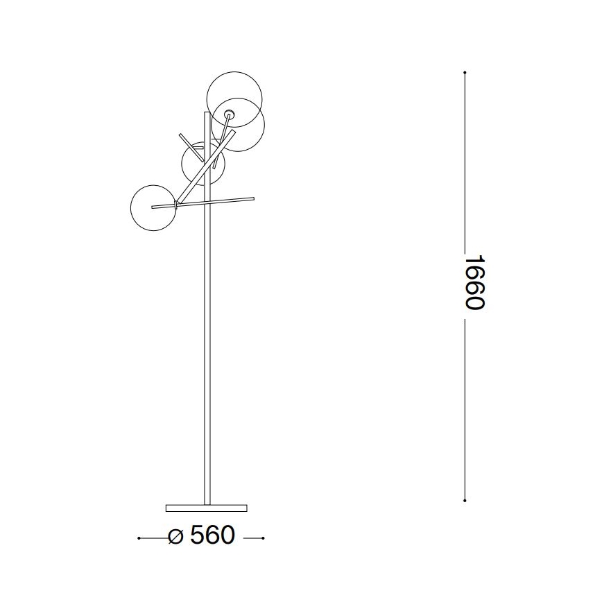 Ideal Lux - LED golvlampa EQUINOXE 4xG4/2W/230V mässing/genomskinlig