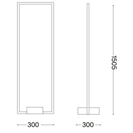 Ideal Lux - LED golvlampa FRAME LED/30W/230V svart