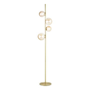 Ideal Lux - LED golvlampa PERLAGE 4xG9/3W/230V guld/rökig