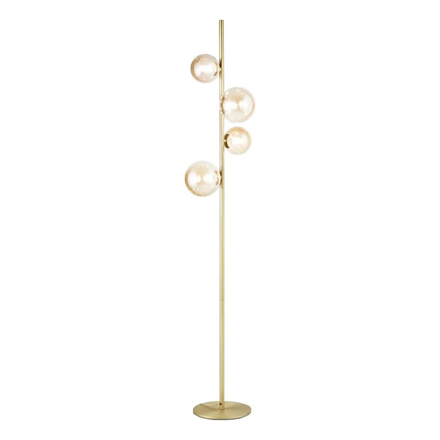 Ideal Lux - LED golvlampa PERLAGE 4xG9/3W/230V guld/rökig