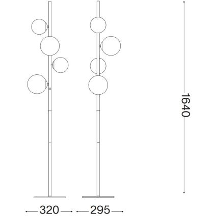 Ideal Lux - LED golvlampa PERLAGE 4xG9/3W/230V guld/vit