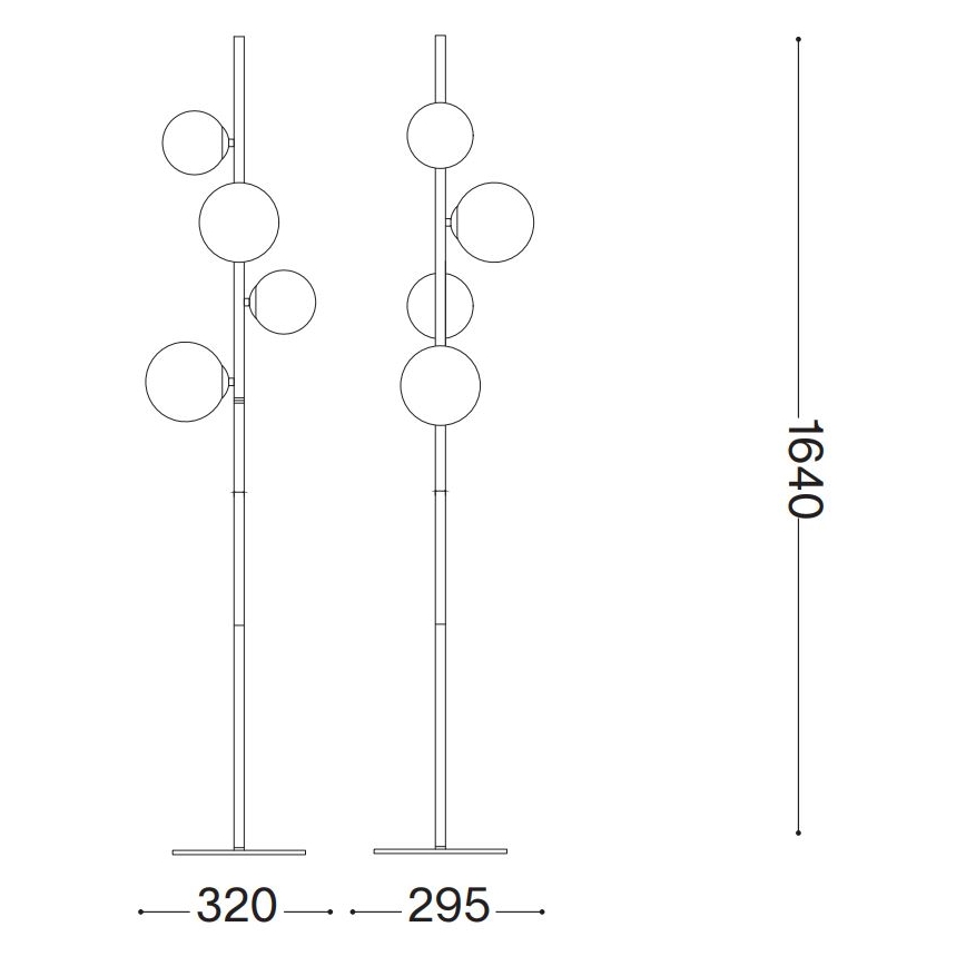 Ideal Lux - LED golvlampa PERLAGE 4xG9/3W/230V svart/rökig