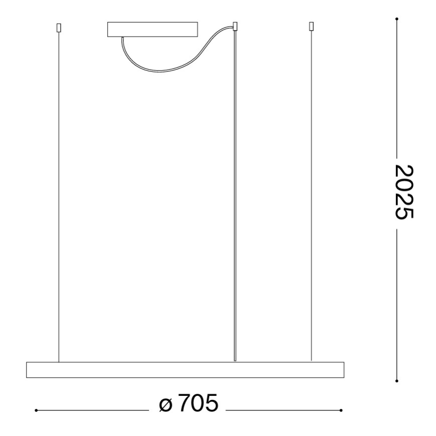 Ideal Lux - LED-pendel på vajer ORACLE SLIM LED/37W/230V 4000K CRI 90 Ø 70 cm guld