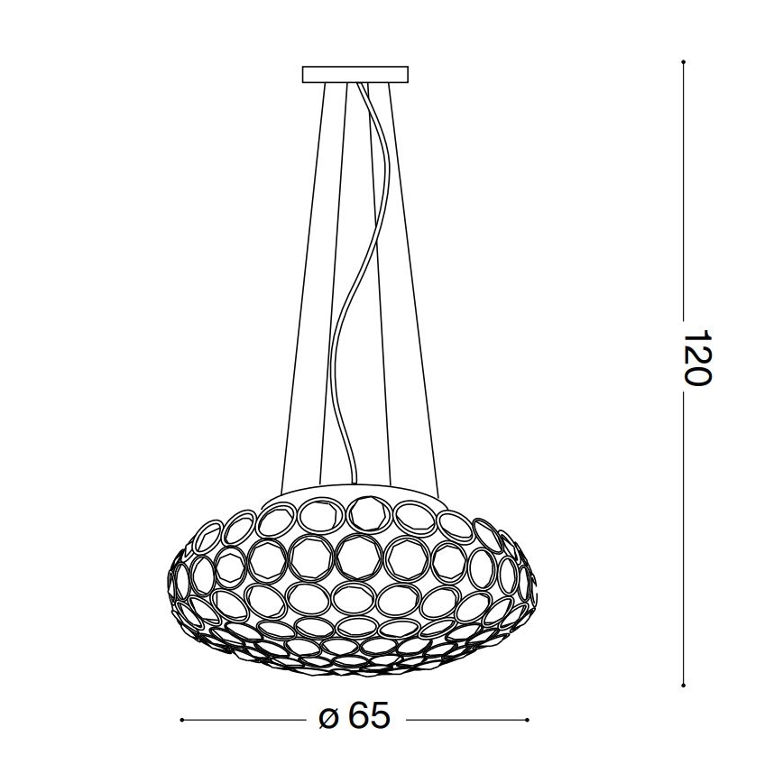 Ideal Lux - LED kristallkrona med textilsladd KING 12xG9/3W/230V diameter 65 cm skinande krom