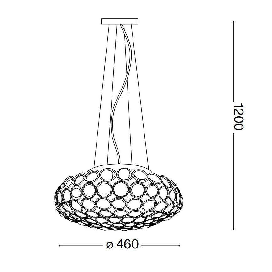Ideal Lux - LED kristallkrona med textilsladd KING 7xG9/3W/230V diameter 46 cm skinande krom