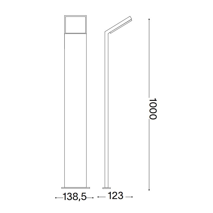 Ideal Lux - LED-lampa för utomhusbruk STYLE LED/8,5W/230V 4000K 100 cm CRI 90 IP54 antracit