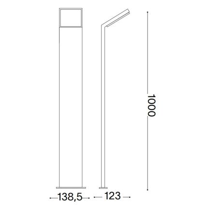 Ideal Lux- LED-lampa för utomhusbruk STYLE LED/8,5W/230V 4000K 100 cm CRI 90 IP54 svart