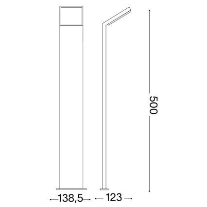 Ideal Lux - LED-lampa för utomhusbruk STYLE LED/8,5W/230V 4000K 50 cm CRI 90 IP54 brun