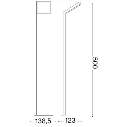 Ideal Lux - LED-lampa för utomhusbruk STYLE LED/8,5W/230V 3000K 50 cm CRI 90 IP54 antracit
