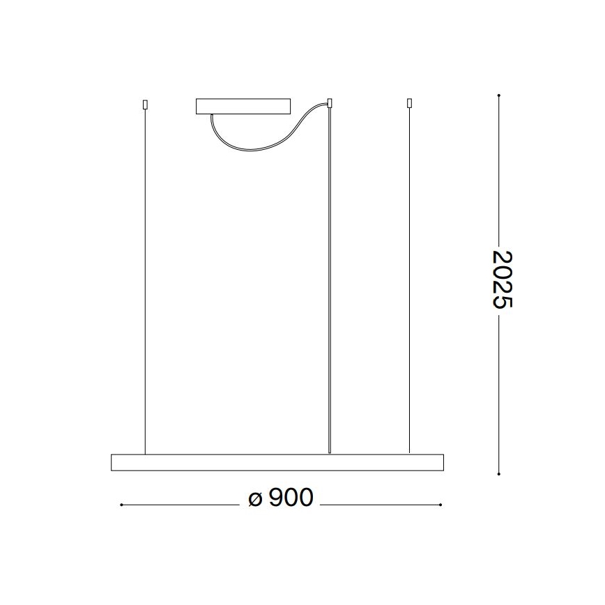 Ideal Lux - LED dimbar taklampa ORACLE SLIM LED/43W/230V 3000K Ø 90 cm svart