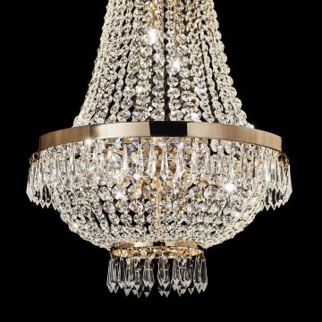 Ideal Lux - LED Ljuskrona i kristal med kedja CAESAR 12xG9/3W/230V diameter 55 cm guld
