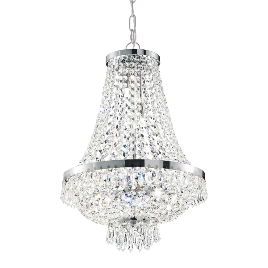 Ideal Lux - LED Ljuskrona i kristal med kedja CAESAR 12xG9/3W/230V diameter 55 cm skinande krom