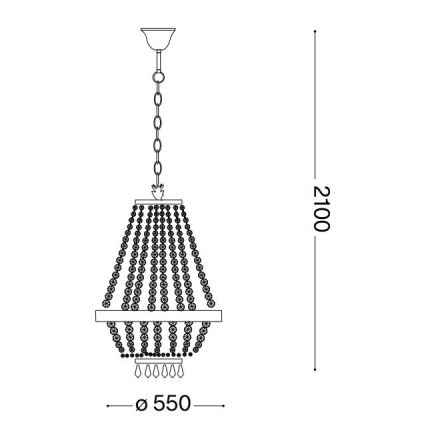 Ideal Lux - LED Ljuskrona i kristal med kedja CAESAR 12xG9/3W/230V diameter 55 cm skinande krom