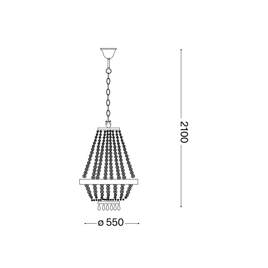 Ideal Lux - LED Ljuskrona i kristal med kedja CAESAR 12xG9/3W/230V diameter 55 cm skinande krom