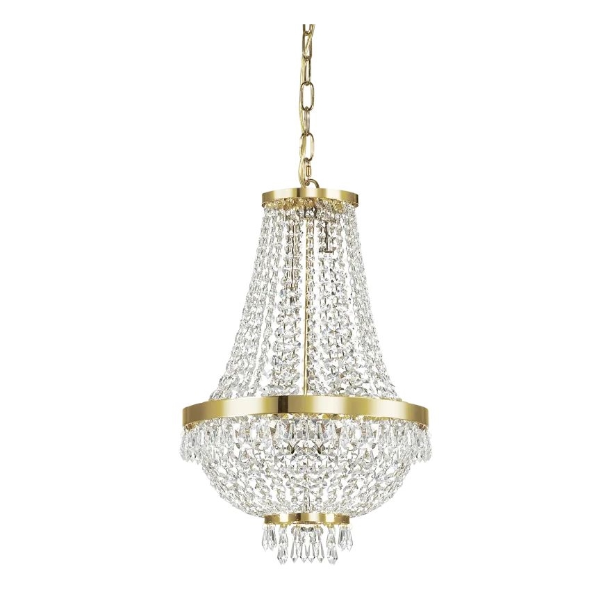 Ideal Lux - LED Ljuskrona i kristal med kedja CAESAR 6xG9/3W/230V diameter 38 cm guld