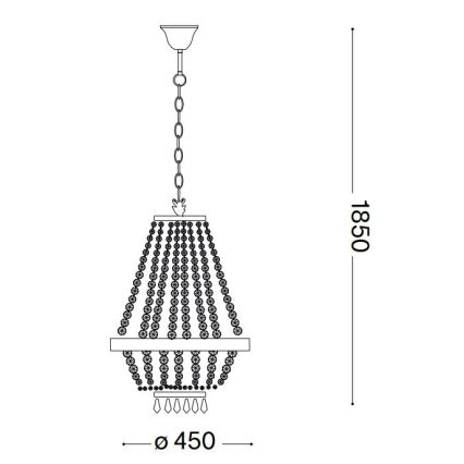 Ideal Lux - LED Ljuskrona i kristal med kedja CAESAR 9xG9/3W/230V diameter 45 cm guld