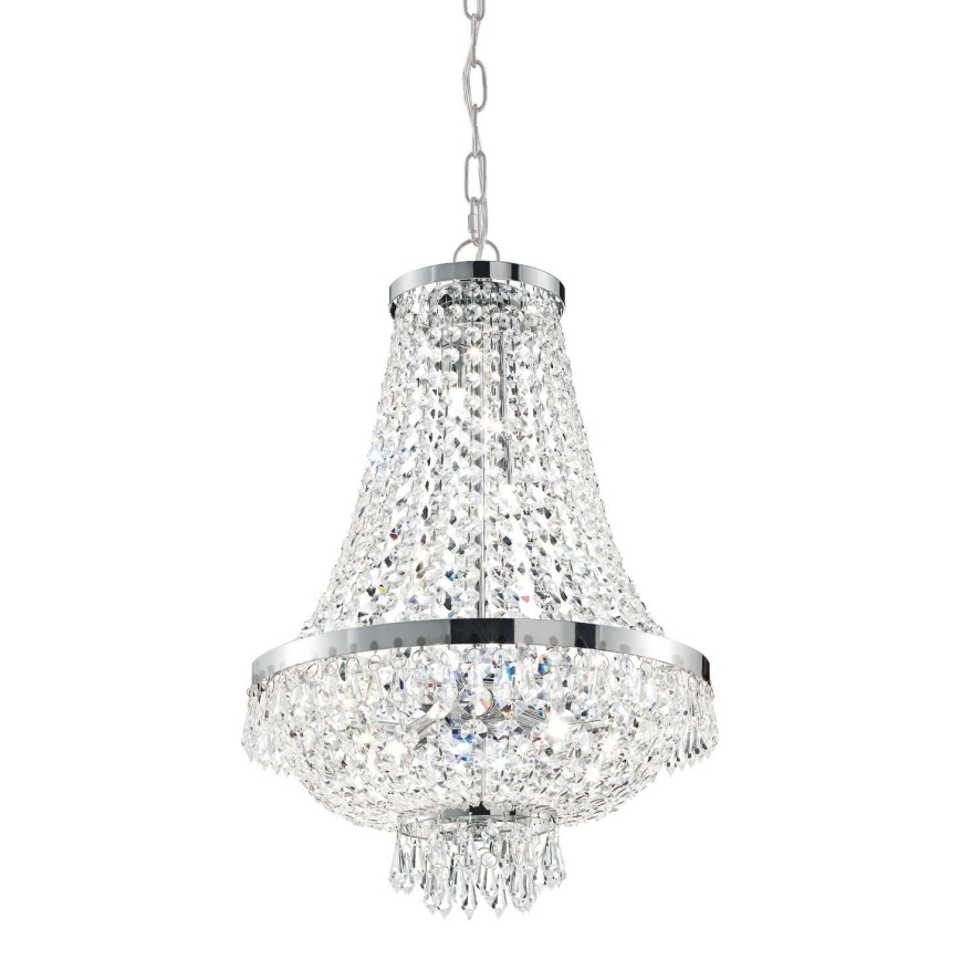 Ideal Lux - LED Ljuskrona i kristal med kedja CAESAR 9xG9/3W/230V diameter 45 cm skinande krom