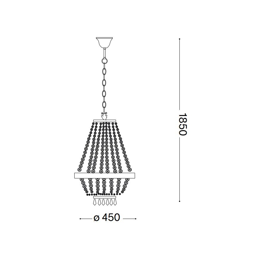 Ideal Lux - LED Ljuskrona i kristal med kedja CAESAR 9xG9/3W/230V diameter 45 cm skinande krom