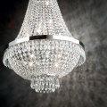 Ideal Lux - LED Ljuskrona i kristal med kedja CAESAR 9xG9/3W/230V diameter 45 cm skinande krom