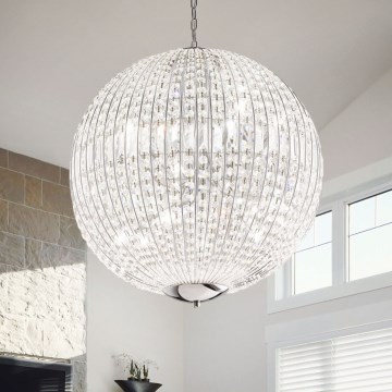 Ideal Lux - LED Ljuskrona i kristal med kedja LUXOR 12xG9/3W/230V diameter 60 cm genomskinlig