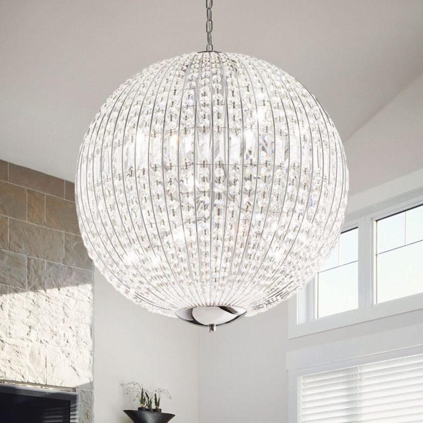 Ideal Lux - LED Ljuskrona i kristal med kedja LUXOR 12xG9/3W/230V diameter 60 cm genomskinlig