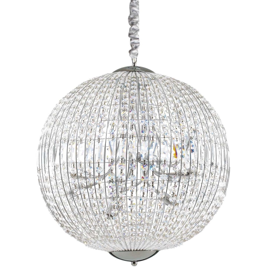 Ideal Lux - LED Ljuskrona i kristal med kedja LUXOR 12xG9/3W/230V diameter 60 cm genomskinlig