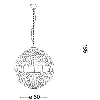 Ideal Lux - LED Ljuskrona i kristal med kedja LUXOR 12xG9/3W/230V diameter 60 cm genomskinlig